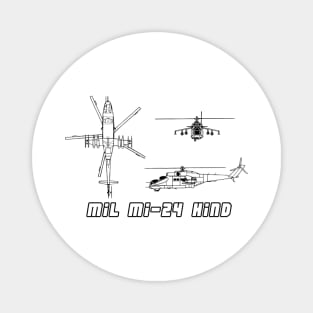 Mil Mi-24 Hind (Attack Gunship) (black) Magnet